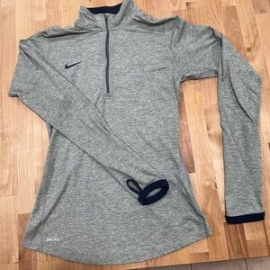 Nike Heather Gray Quarter-Zip Pullover
